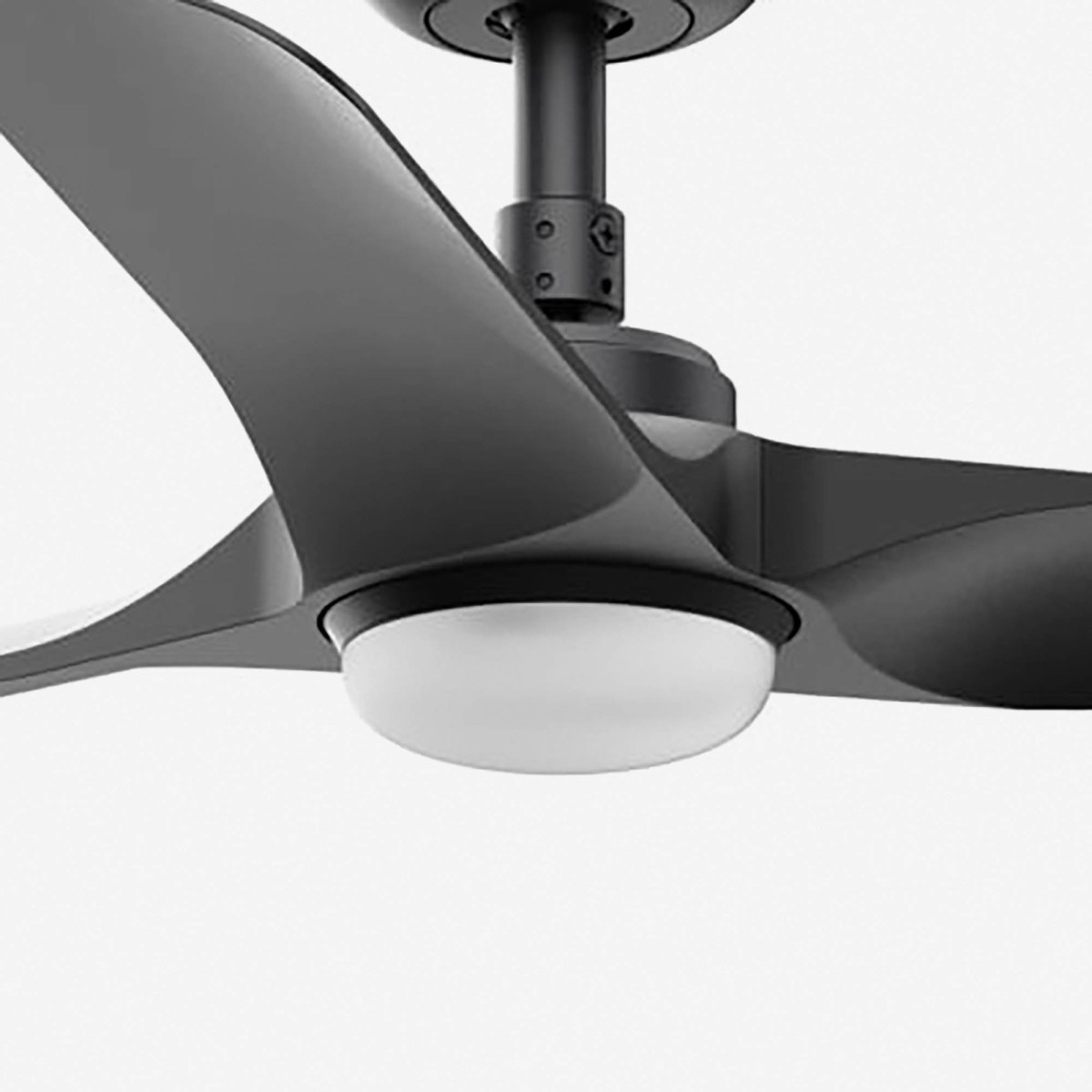Потолочный вентилятор HEY S Ш900mm черный 3 P черный LED 18W CCT
