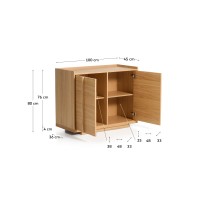 Комод Onix с отделкой из дубового шпона натурального оттенка, 100 x 80 см