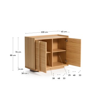 Комод Onix с отделкой из дубового шпона натурального оттенка, 100 x 80 см
