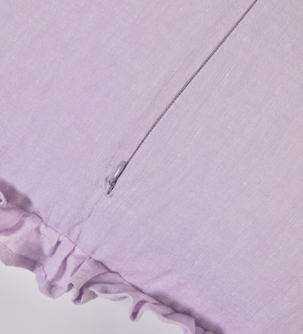 Nacha Чехол для подушки из хлопка и льна сиреневого цвета 45 x 45 см
