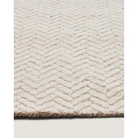 Бежевый шерстяной жаккардовый ковер Calira 230 x 160 см