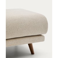 Пуф для ног Karin из бежевой синели с ножками из бука в отделке орех, 90 x 70 см