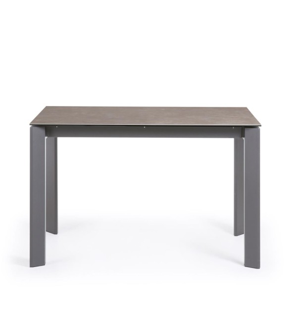 Стол Atta 120 (180) x80 антрацит керамика Vulcano Ash