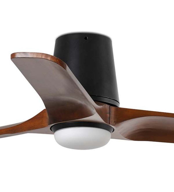 Потолочный вентилятор HEYWOOD TUB S Ш900 черный/орех 3P LED 10W TUYA