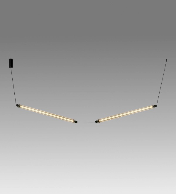 Подвесной светильник LUMINA 600 2L COLGANTE черный CURVO LED 24W 2200K