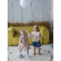 Хлопковый ковер Lillaland COLORFUL WHITE BLUE D140
