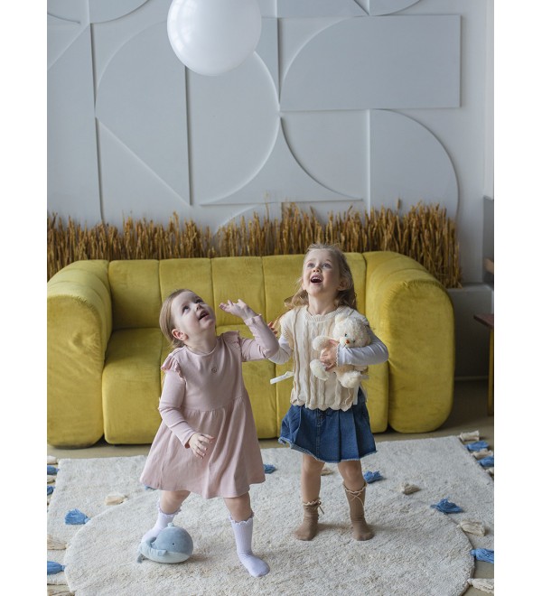 Хлопковый ковер Lillaland COLORFUL WHITE BLUE D140