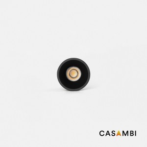 Tulipa Черный встраиваемый потолочный светильник 7Вт 55° 2700K CRI90 Casambi
