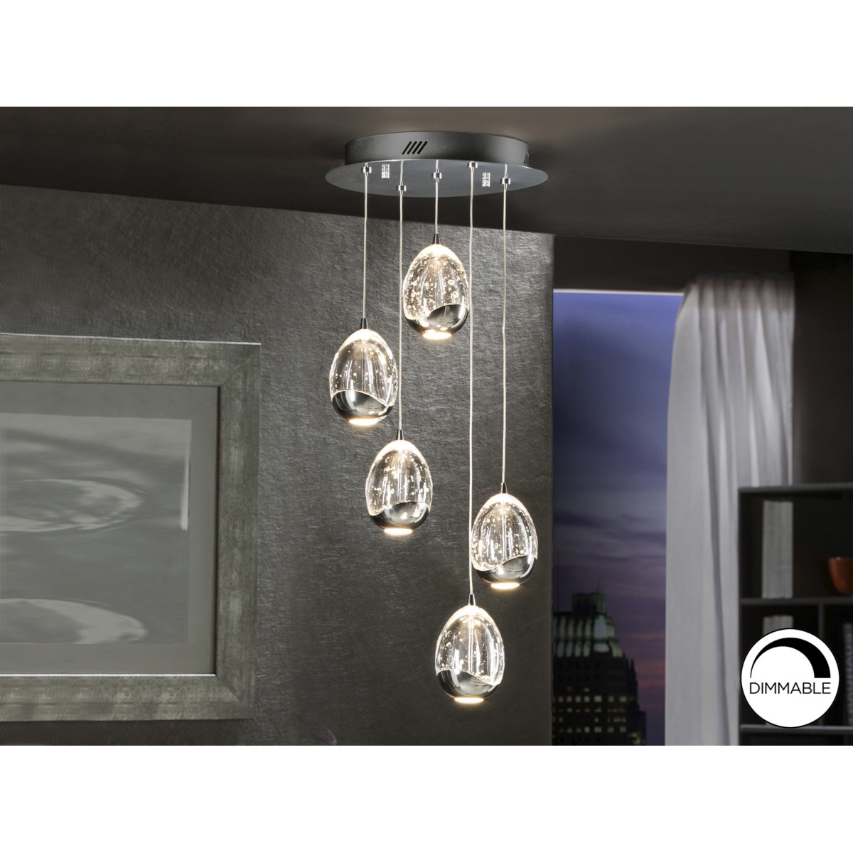 Подвесной светильник Rocio LED 5L Ø30 хром