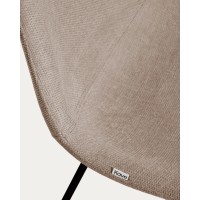 Стул Zahara из коричневой синели с черными стальными ножками