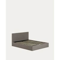 Nahiri Мягкая серая кровать для матраса размером 150 x 200 см