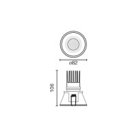 Встраиваемый светильник TULIPA DOWN SIM IP65 7W белый 55° 3000K CRI90