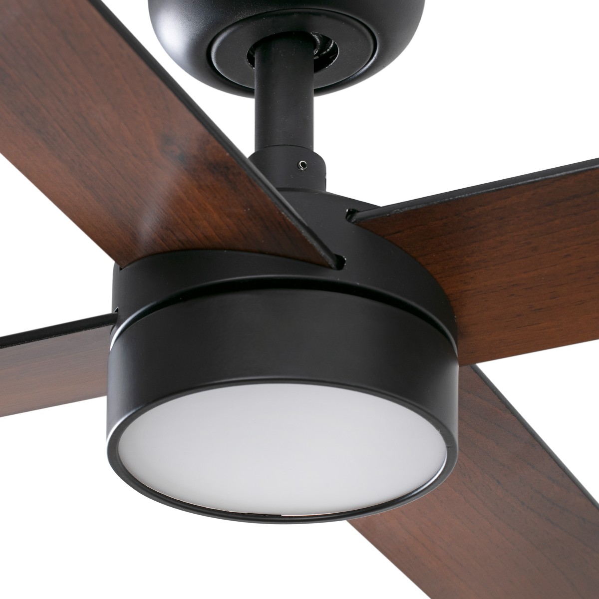 Потолочный вентилятор RUDDER L 4 Ш1320MM черный/орех 4P 18W LED CCT DIM