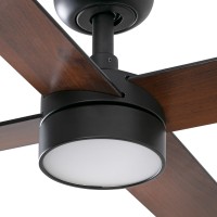 Потолочный вентилятор RUDDER L 4 Ш1320MM черный/орех 4P 18W LED CCT DIM