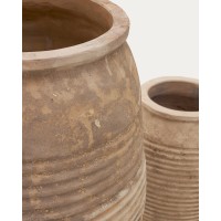Llonga Набор из 2 терракотовых цветочных горшков с натуральной отделкой Ø 54/32 см