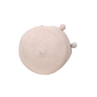 Корзина с помпонами розовая 30*30*30