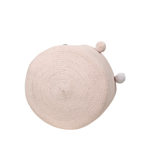 Корзина с помпонами розовая 30*30*30