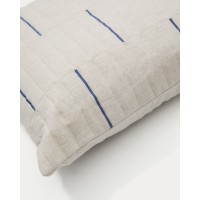 Чехол на подушку Blaina из белого льна с синей вышивкой 45 x 45 см