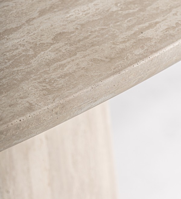 Обеденный стол Thiennes 220x100 из светло-коричневого травертина