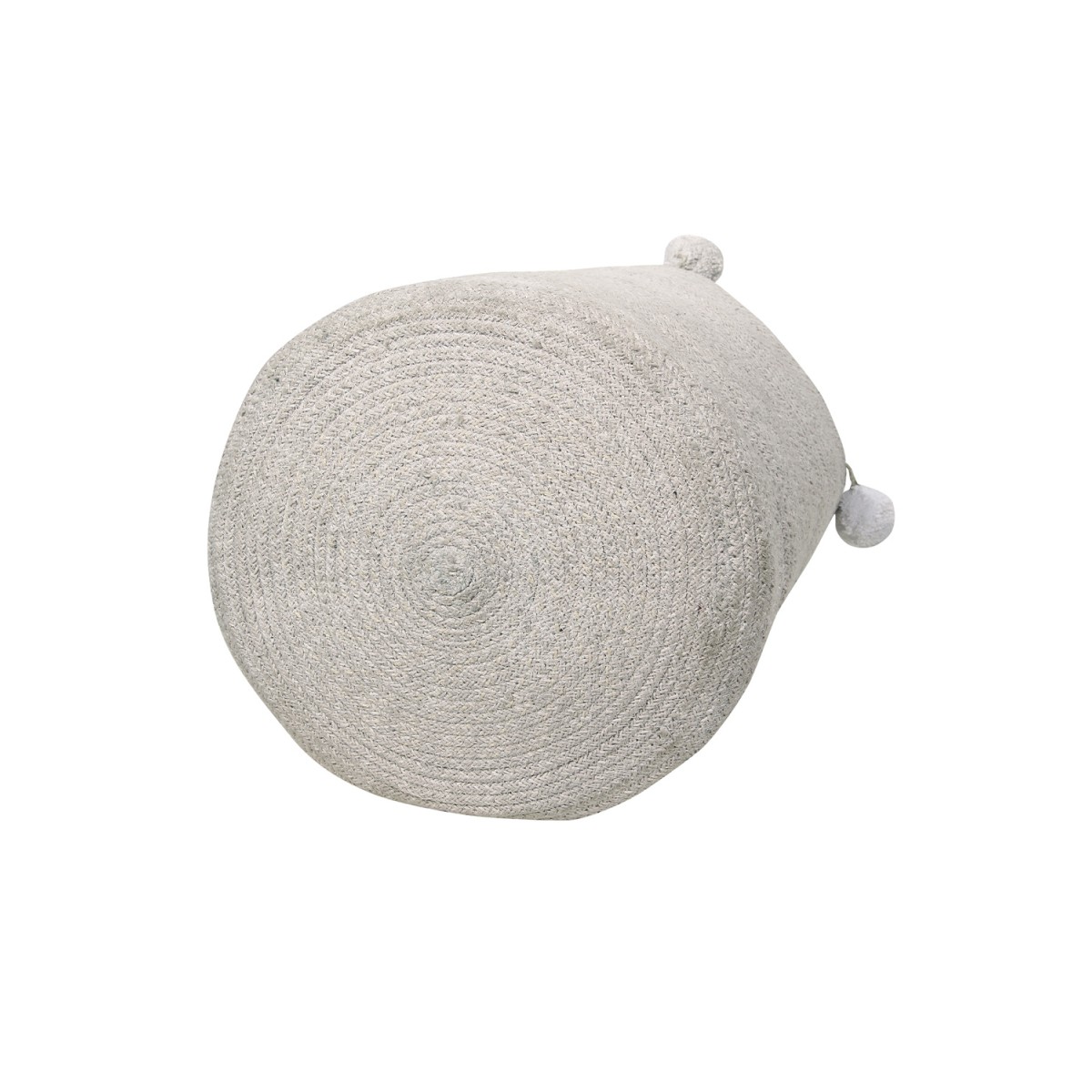 Корзина с помпонами серая 30*30*30