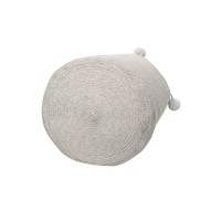 Корзина с помпонами серая 30*30*30