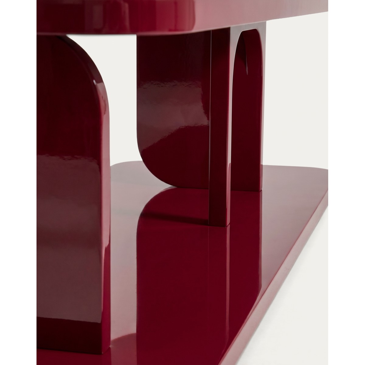 Стеллаж Aduma из МДФ с глянцевой бордовой лакированной отделкой, 160 x 65 см