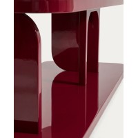 Стеллаж Aduma из МДФ с глянцевой бордовой лакированной отделкой, 160 x 65 см