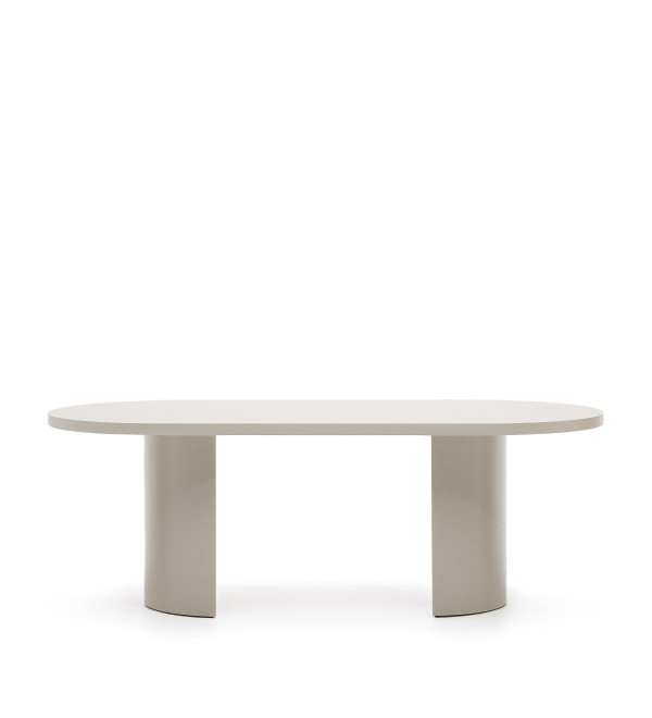 Стол Nealy из лакированного МДФ в отделке экрю, 200 x 100