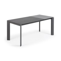 Стол раскладной Atta 120(180) x80 антрацит, керамика Vulcano Roca