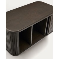Шкафчик для ванной Mailen из ясеневого шпона в темной отделке, 90 x 45