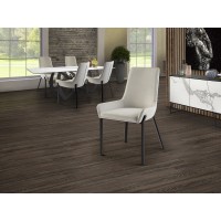 Стул Diane черный металлический с белой обивкой