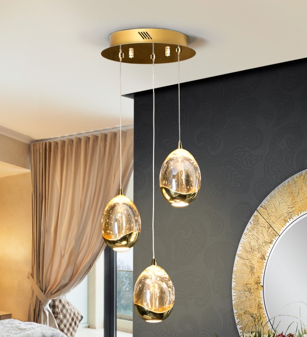 Люстра Rocio LED 3L Ø25 золотая