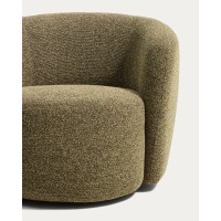Поворотное кресло Odenia из оливково-зеленого микробукле