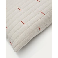 Чехол на подушку Blaina из белого льна с красной вышивкой 45 x 45 см