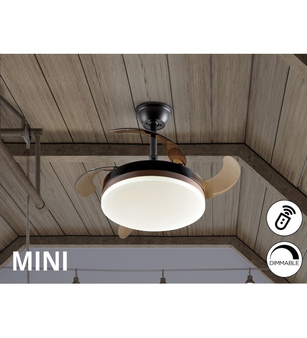 Мини вентилятор с подсветкой Vento черный Ø40 DIM