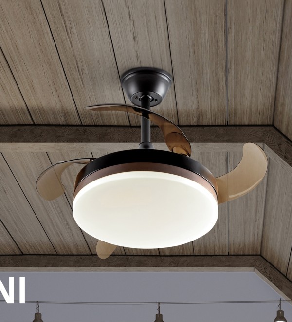 Мини вентилятор с подсветкой Vento черный Ø40 DIM