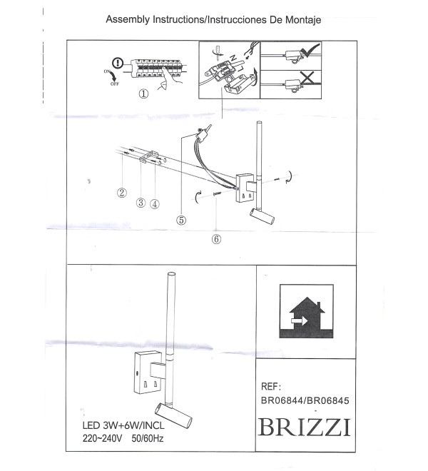 BR06844 Настенный светильник DAROCA