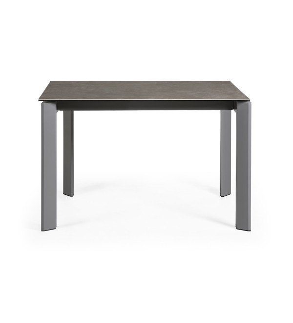 Стол Atta 120 (180) x80 антрацит керамика Vulcano Ash