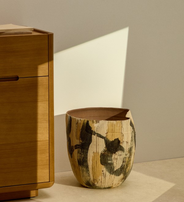 Коричневая керамическая ваза Dirva, 38 см