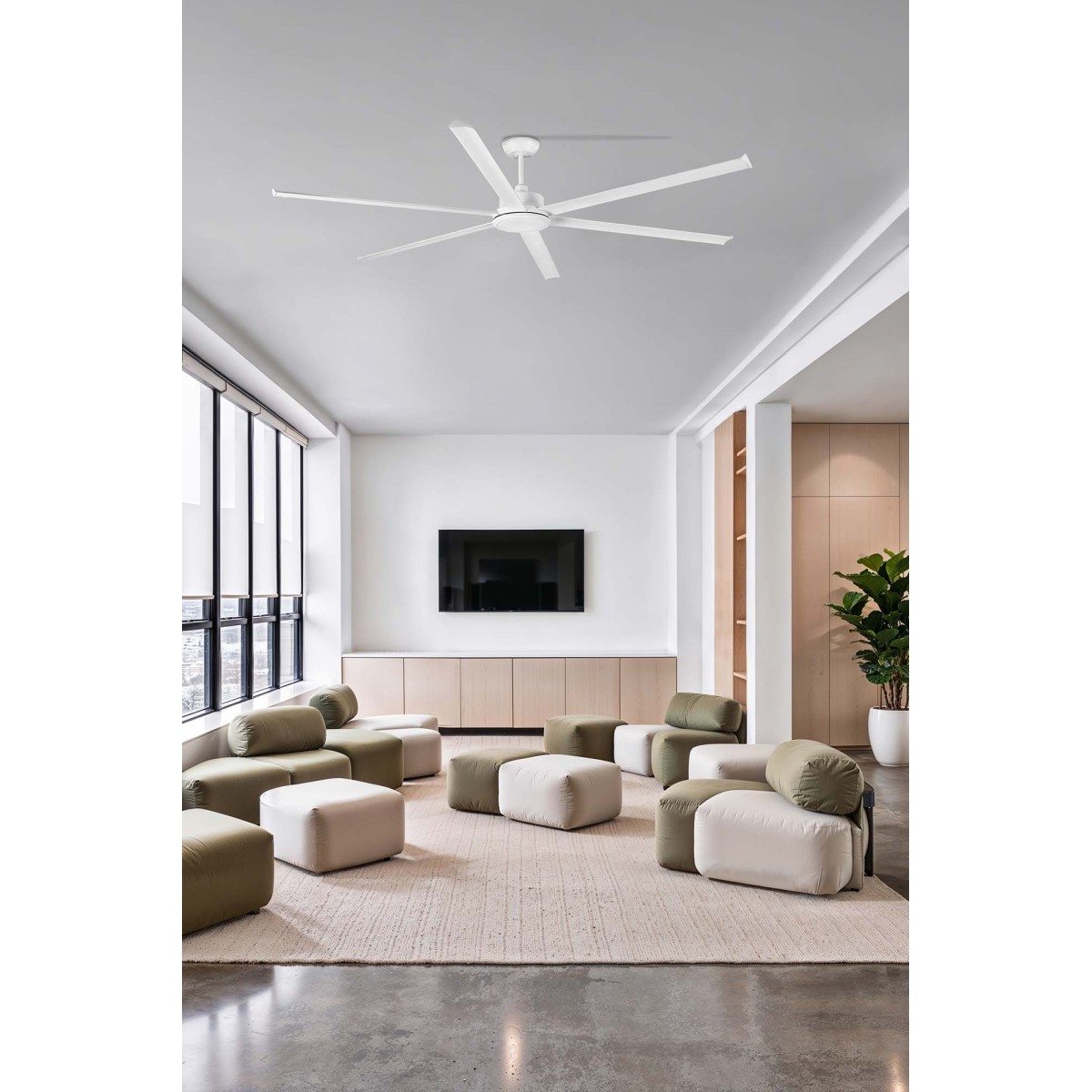 Потолочный вентилятор ROTTERDAM 25 XXL Ш2500MM белый 6P 32W LED 3000K