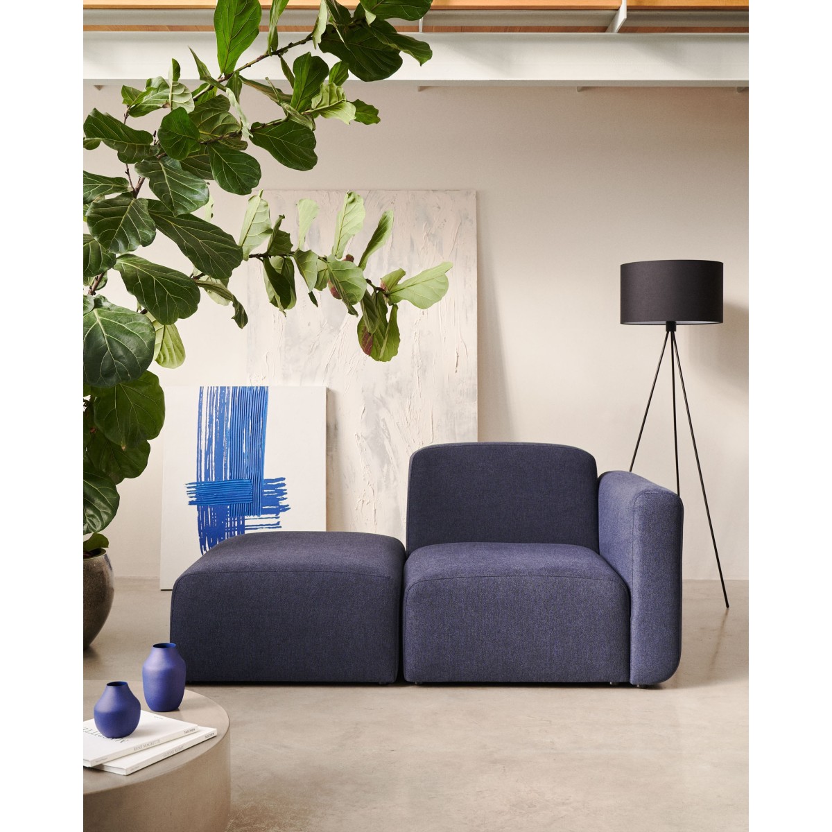 Neom Модульный пуф синего цвета 75 x 89 см