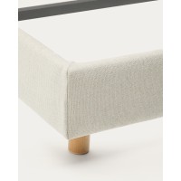 Кровать Valma из жемчужного шенилла со съемным чехлом для матраса 180 x 200 см