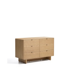 Комод Norlen с 6 ящиками из натурального шпона дуба, 120 x 75 см