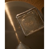 Декоративная шкатулка Aveli из переливающегося бежевого стекла, 19 x 19 см