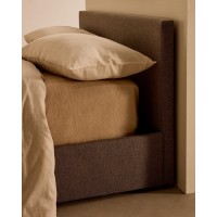 Nahiri Мягкая серая кровать для матраса размером 150 x 200 см