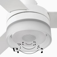 Белый потолочный вентилятор с динамиком Ice Led