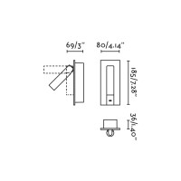 GABO Бра с ридером USB белое LED 4W 2700K