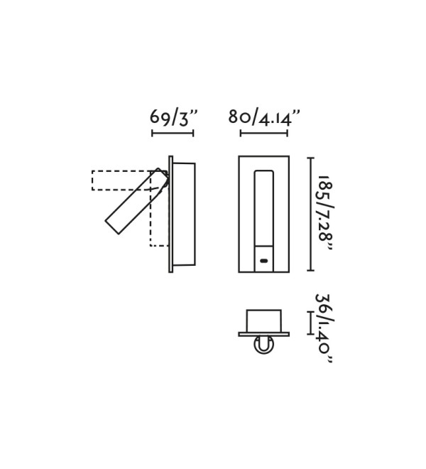 GABO Бра с ридером USB белое LED 4W 2700K