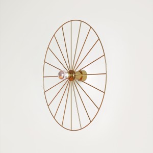 Бра Wheel 60 см золотой + цоколь 25 см золотой