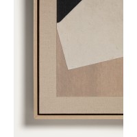 Абстрактная картина Varo на бежевом льняном полотне и бумаге, 50 x 70 см